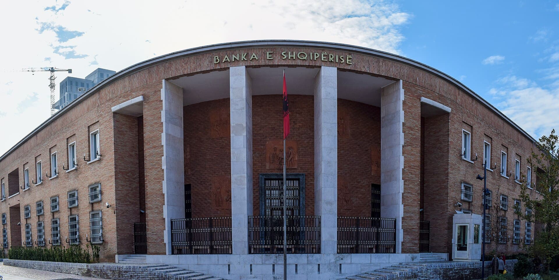 The Bank of Albania building in central Tirana