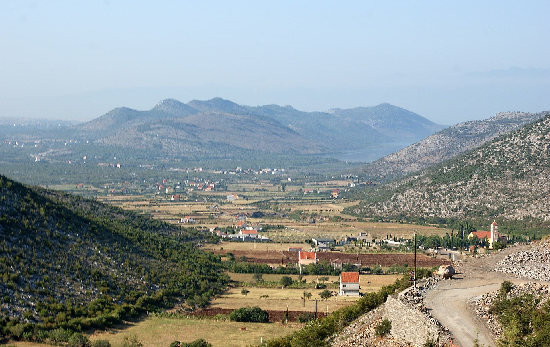 Han i Hotit and Lake Shkodra seen from the road to Kelmend