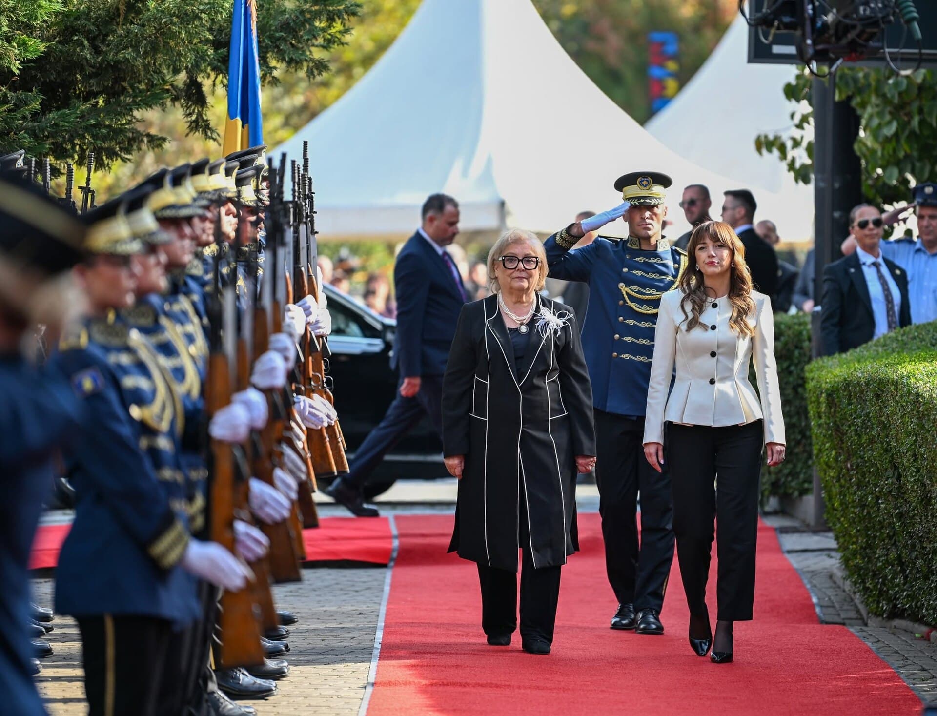 Presidentja e Kosovës, Justina Shiroka-Pula, gjatë ceremonisë së inaugurimit