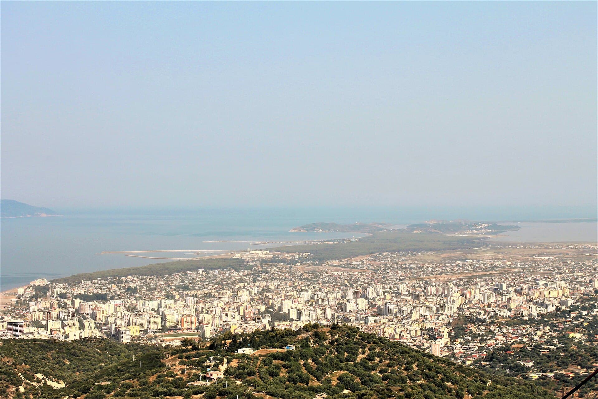 Panoramic view of the city of Vlora from Kanina Castle