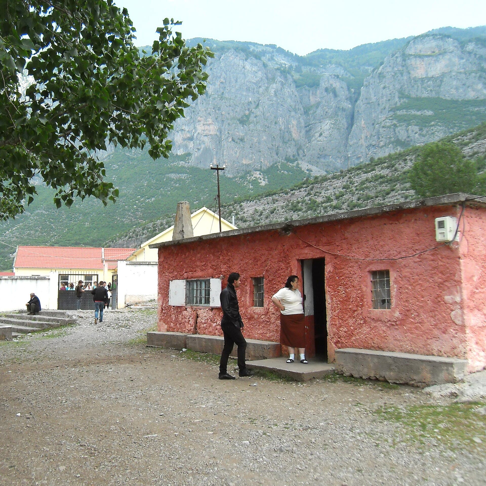 View of the village of Vukël in Kelmend, amid the mountains of the Albanian Alps